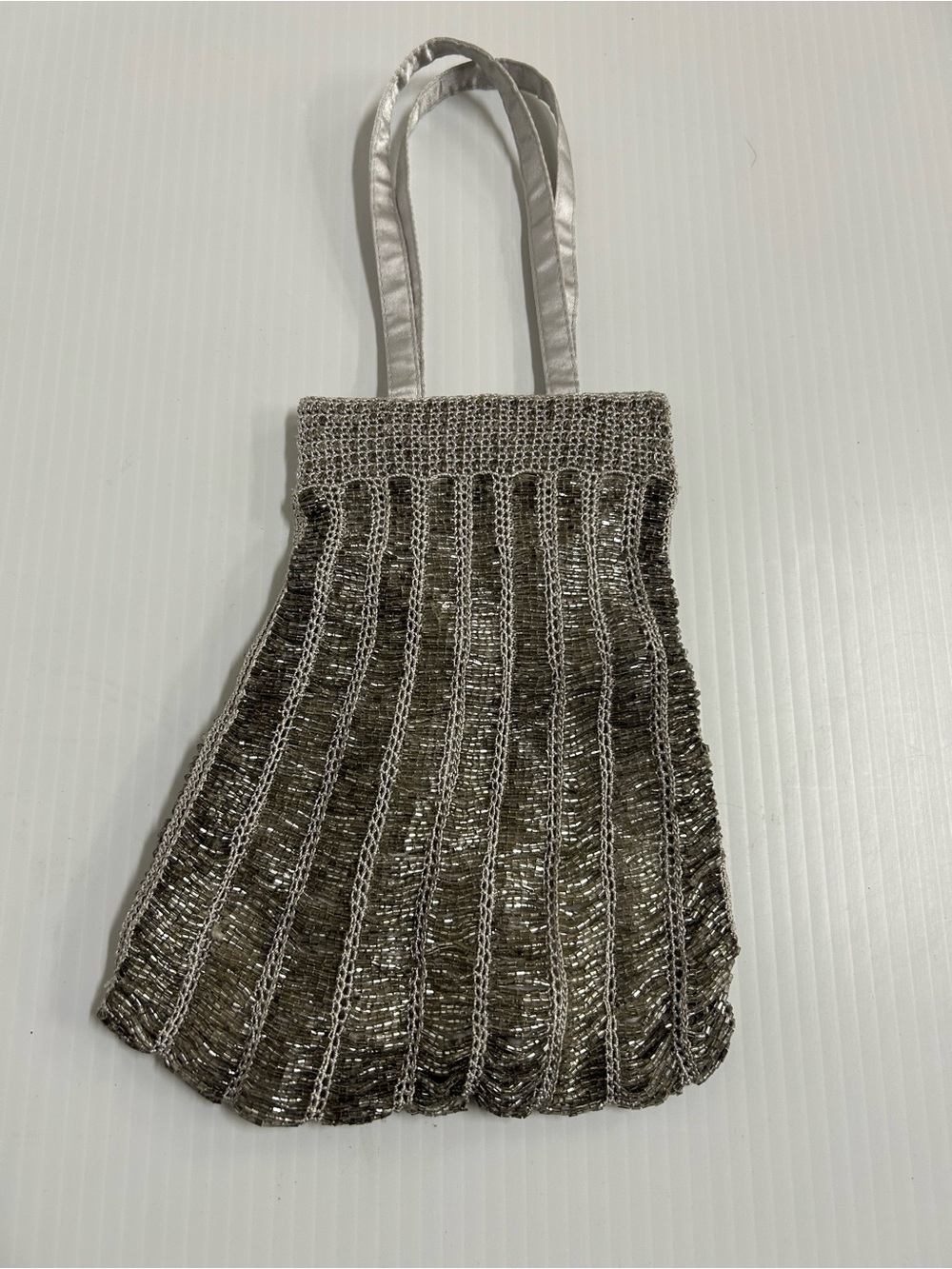 Old Navy Silver Beaded Evening Bag Purse